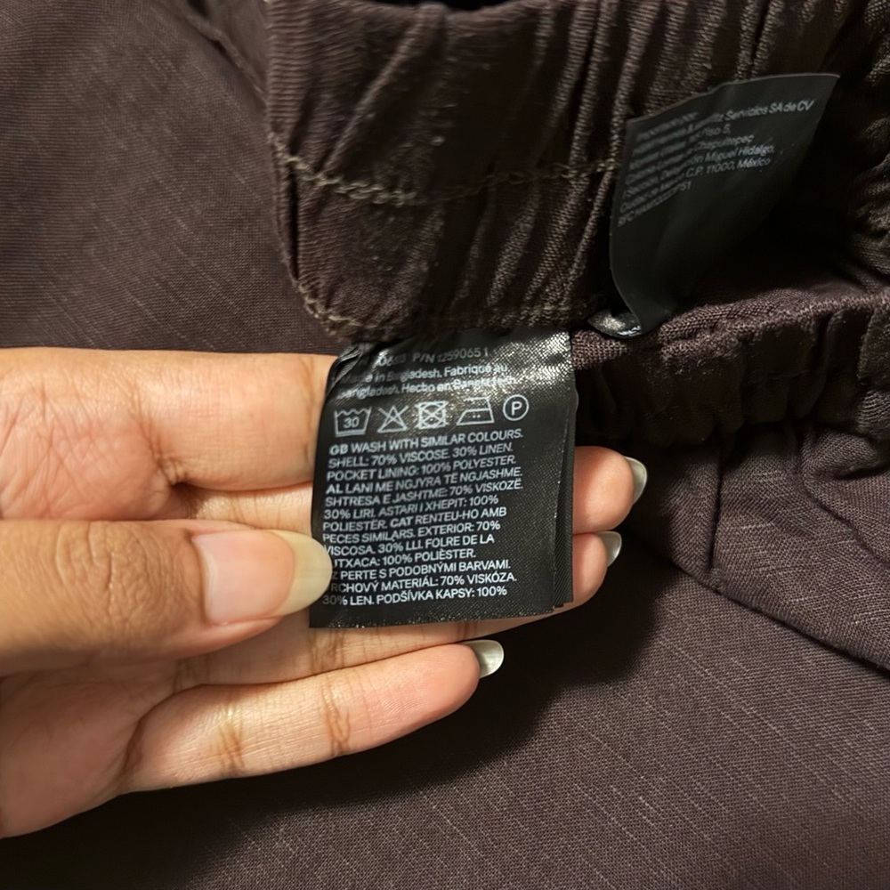 H&M Brown Wide-Leg Linen Pants - Picture 5 of 5